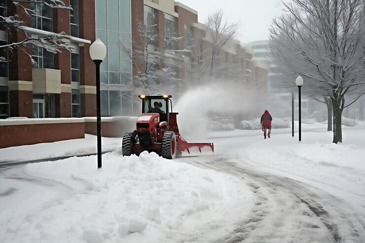 Snowplow clearing