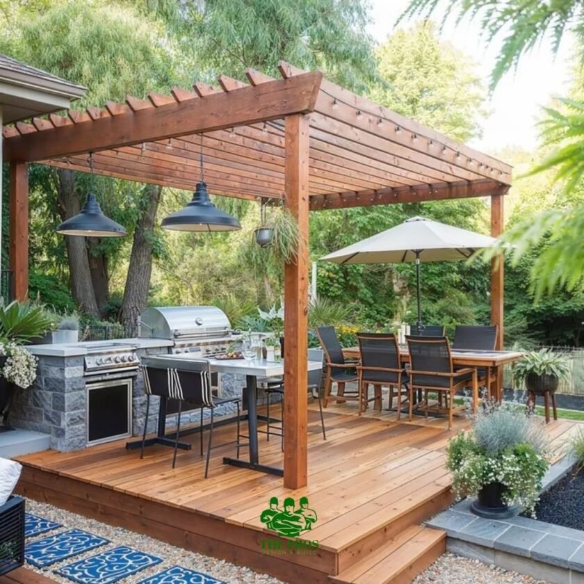 Landscaping with Pergola Builders Near Me | Custom Pergola | THE PROS INC.