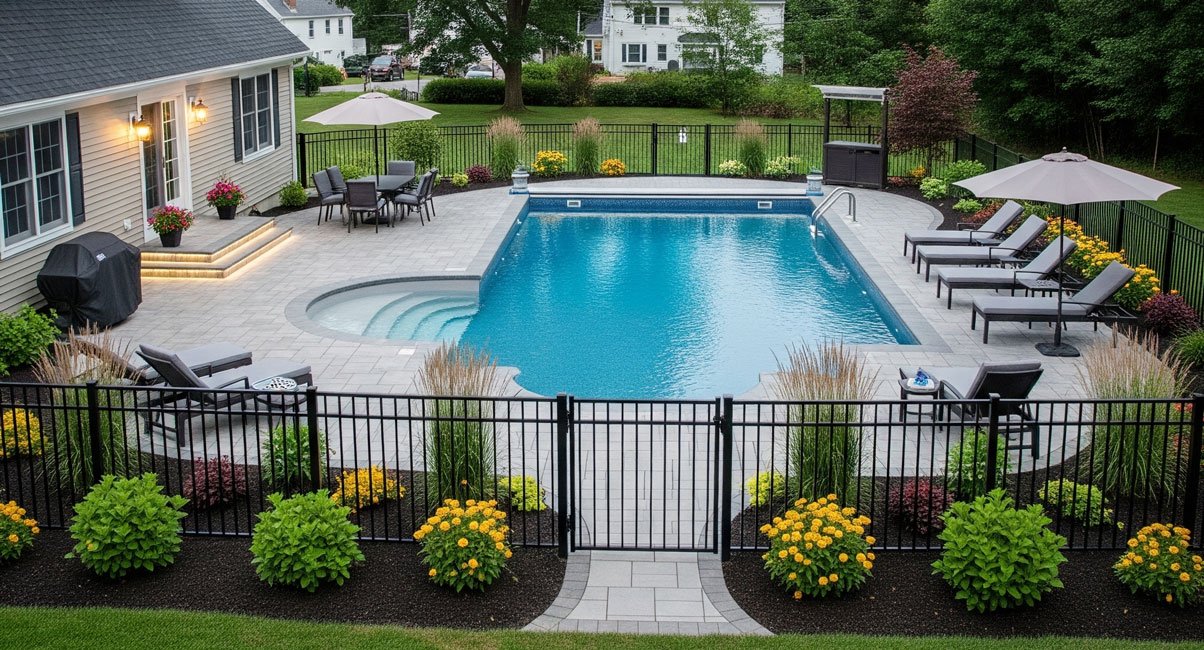 Pool-Deck-Installation-North-Shore-MA-Pool-Landscaping-Pool-Fences-&-SafetyPool-Lighting