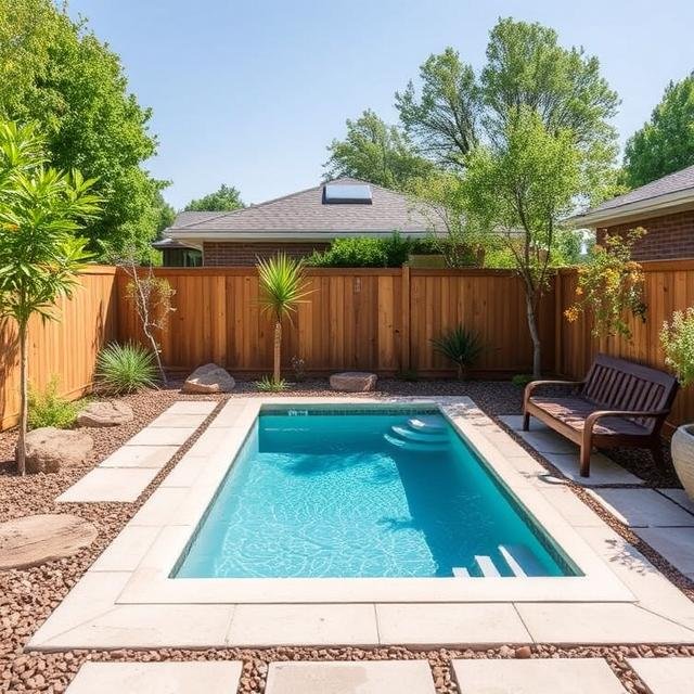 Rectangle Plunge Pool for Small Backyards Northshore MA