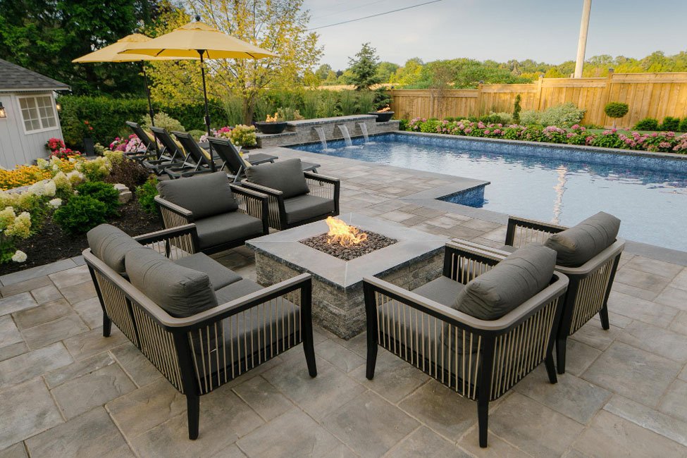 Full-Outdoor-Living-pool-with-firepits-project-in-Lynnfield-MA