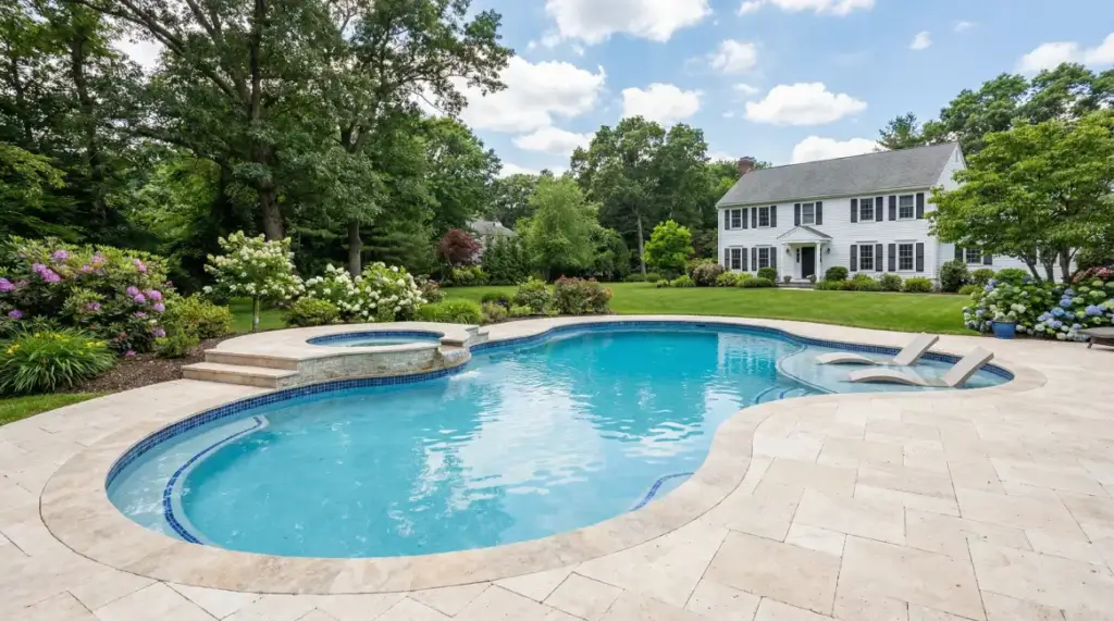 Custom Gunite Pool Middlesex County MA