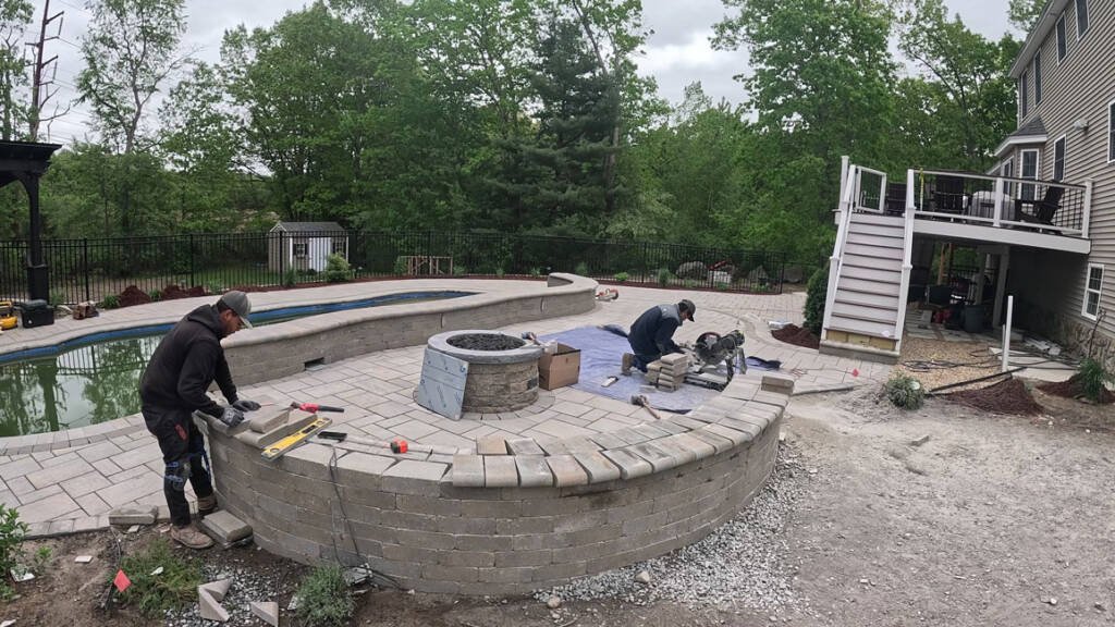 Custom paver patio installation in North Shore MA