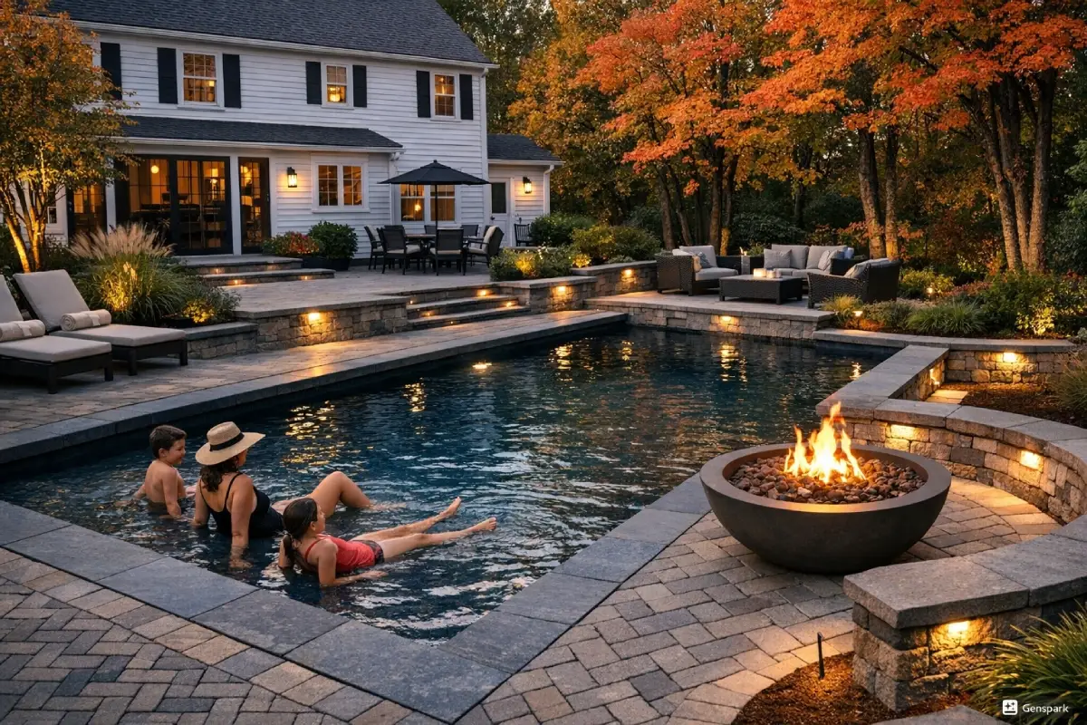 lighting fire features for evening impact in MA