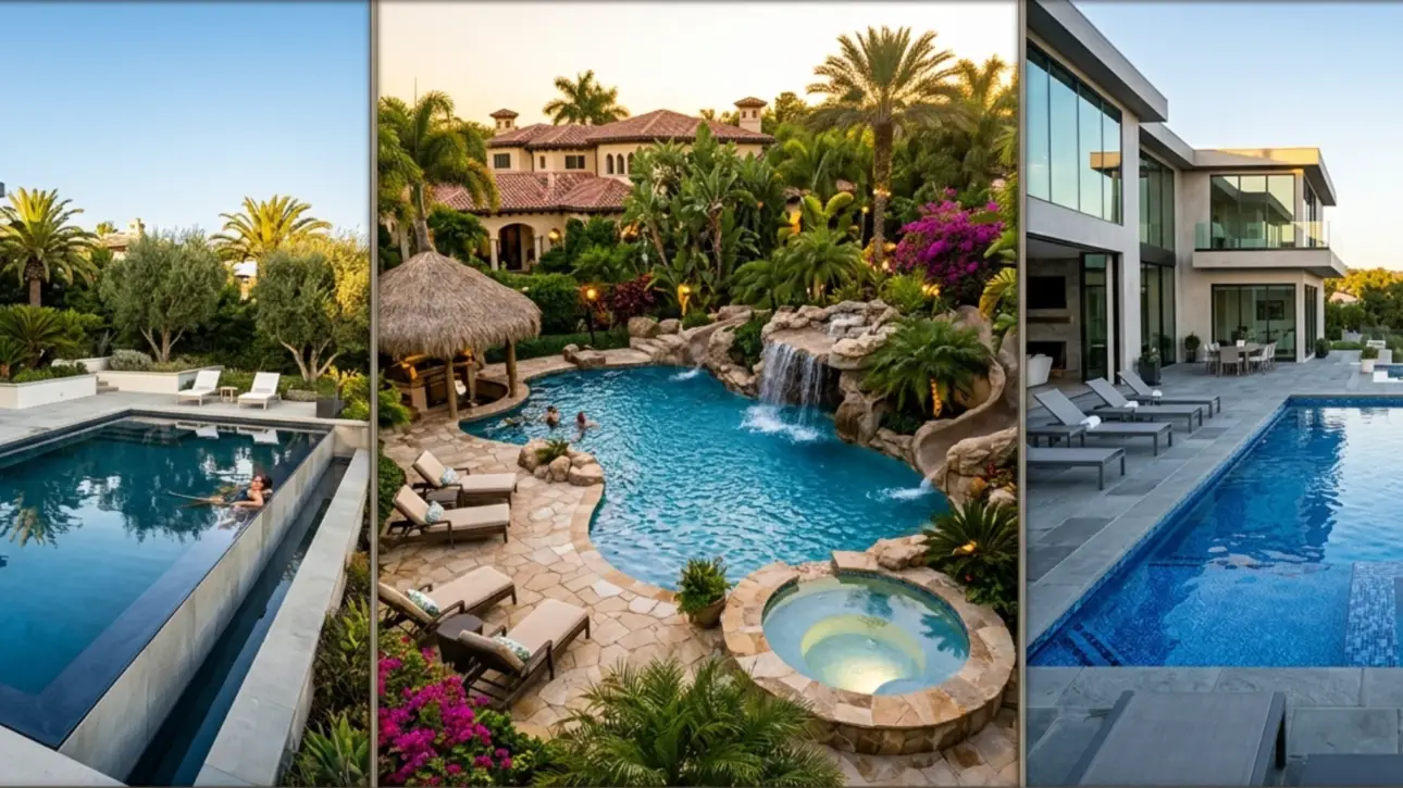 luxury pool designs compared_ fiberglass, gunite, and vinyl