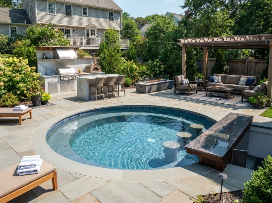 Cocktail pool with kitchen in MA