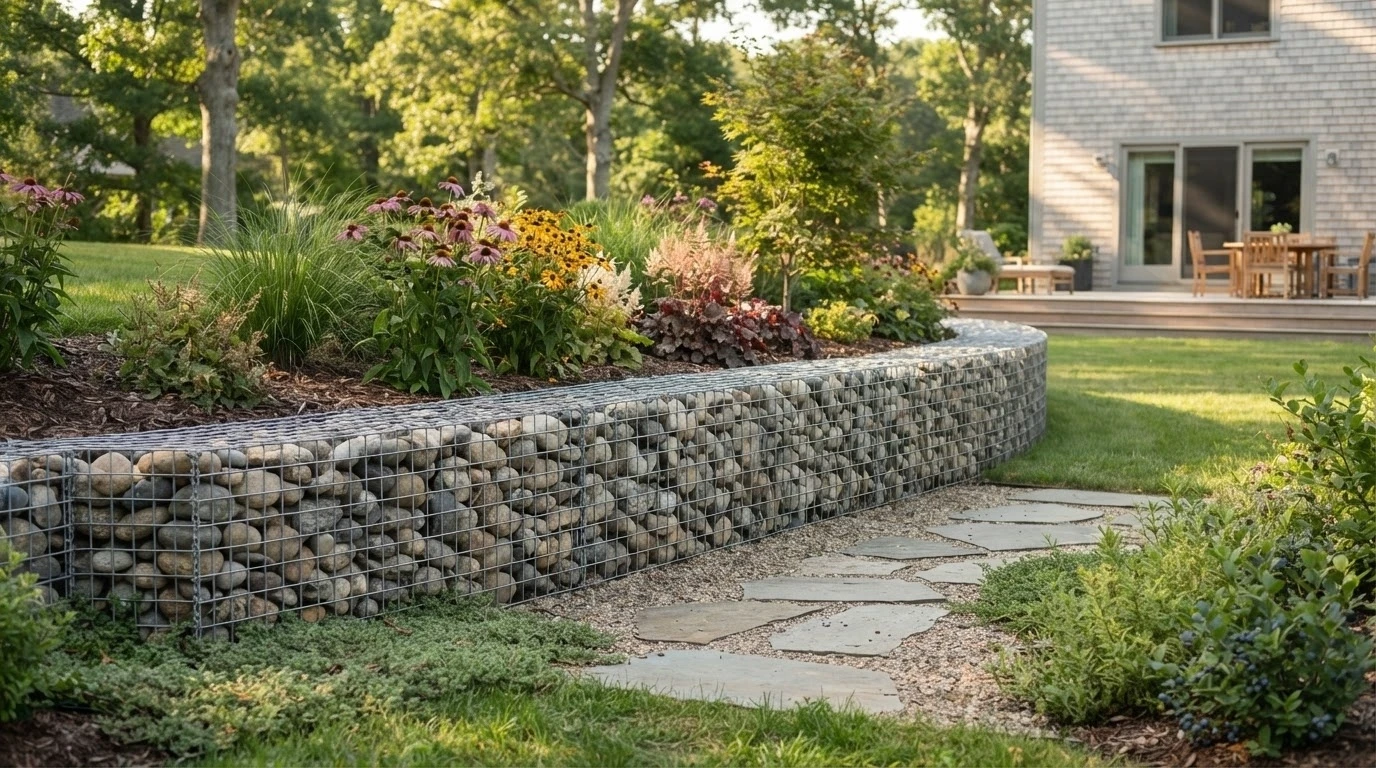 Gabion retaining wall