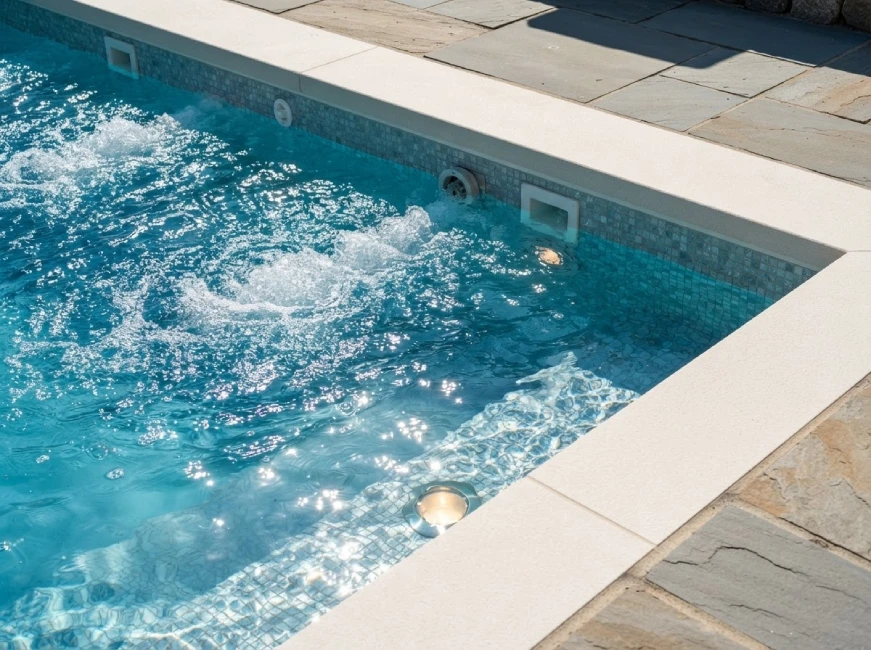 Tile detail of plunge pool in MA
