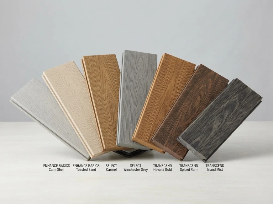 Trex decking color sample fan display