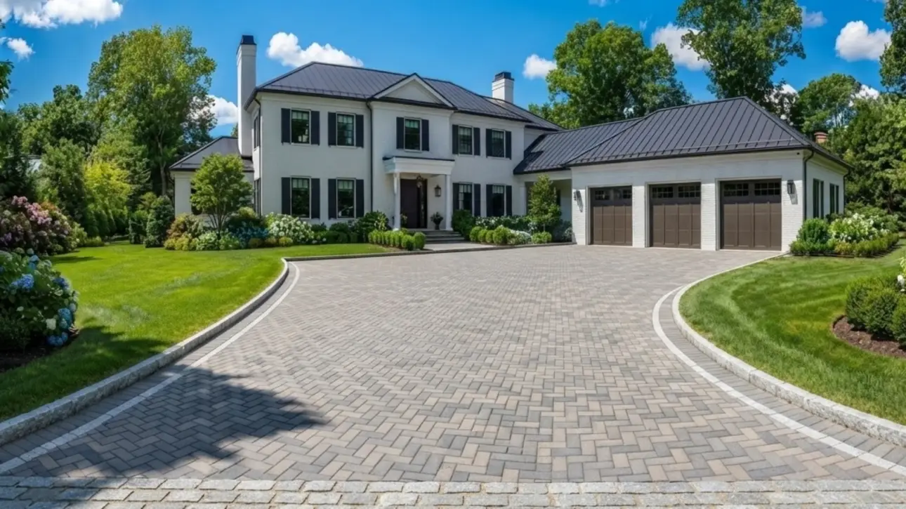 paver driveway in Wellesley Massachusetts