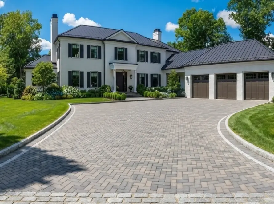 paver driveway in Wellesley Massachusetts