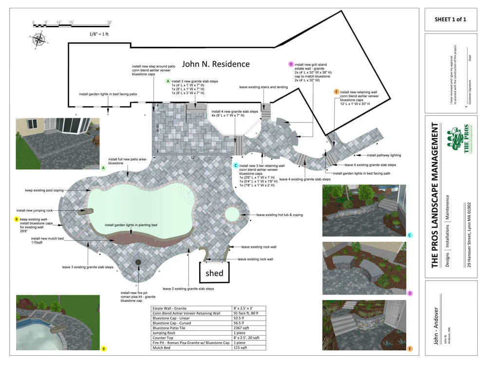 3D landscape design plan Massachusetts