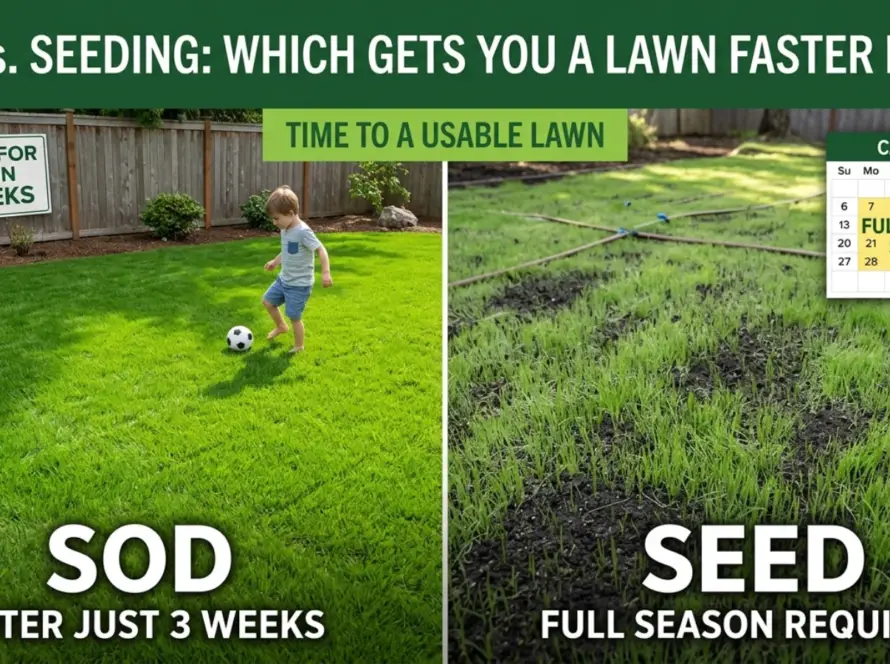 Comparison of sod versus seeding timeline