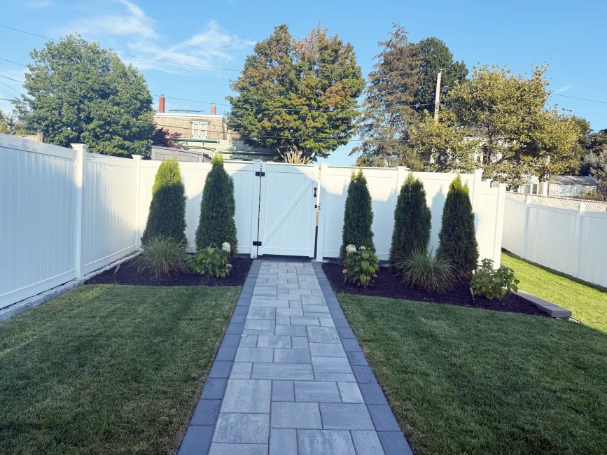Residential paver walkway and landscape edging Ipswich ma