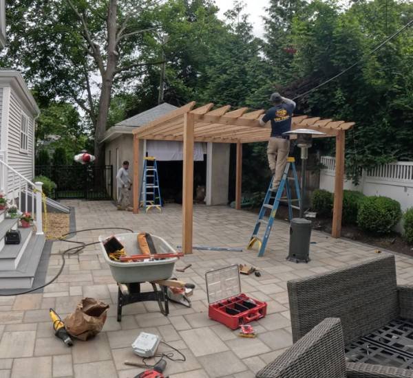 Backyard transformation project in North Shore MA