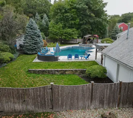 Garden design services in Marblehead, Massachusetts - poolside landscape