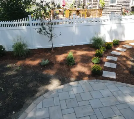 Garden design services in Reading, Massachusetts - new stepping stone pathway