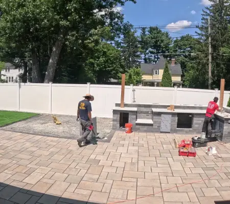 Outdoor kitchen building Manchester-by-the-sea MA