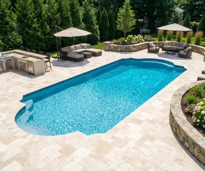 Premium Pool Deck & Outdoor Kitchen Lynnfield MA
