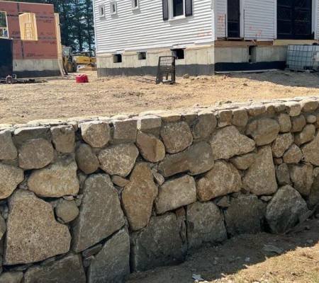 Retaining wall installation